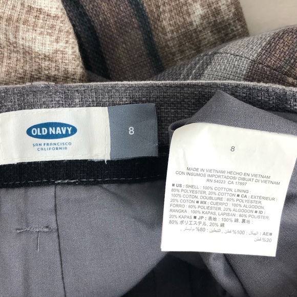 Old Navy Basketweave Neutral Stripe Skirt NWT Sz 8 - Picture 3 of 8